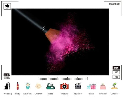 Trykid 8x6ft Makeup Brush Powder Backdrop Beauty Cosmetics Photography Magenta Pigment Explosion Background Tapestry Salon Photoshoot Glamour Party Decoration Photo Studio Prop Fabric Backdrop - size: 8x6ft