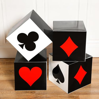 Zhanmai 12 Pcs Casino Party Decorations Las Vegas Game Night Party Supplies Large Poker Favor Goodie Boxes Bulk for Birthday Centerpieces 12 Inch