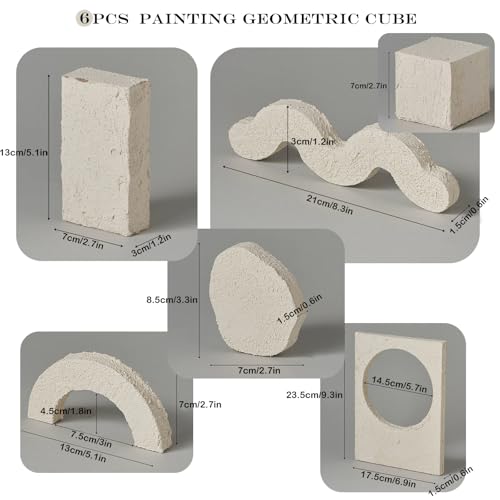 6PCS Product Photography Props: Small Product Photoshoot Props-Wooden Hand Painting Texture Photo Props for Jewelry Cosmetics Mini Items Picture - color: White