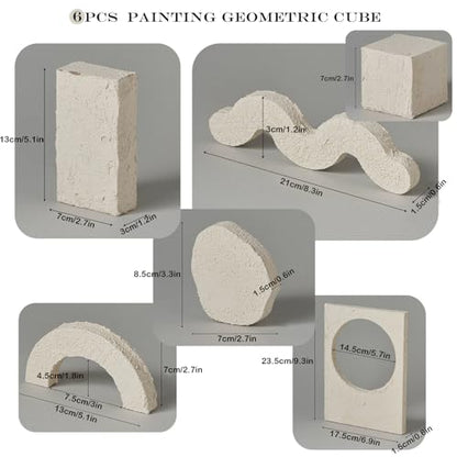 6PCS Product Photography Props: Small Product Photoshoot Props-Wooden Hand Painting Texture Photo Props for Jewelry Cosmetics Mini Items Picture - color: White