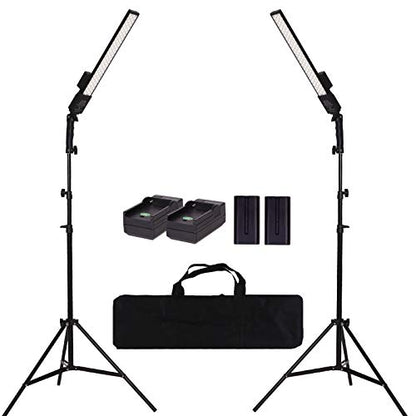 LED Video Light Battery Powered Photography Light Portable Handheld Wand,Dimmable 2800-5500K Photo Studio Light Kit with NP-970 Li-ion Battery and Stand for Portrait, YouTube,Outdoor Video - size: Lighting kit+NP-F970 battery