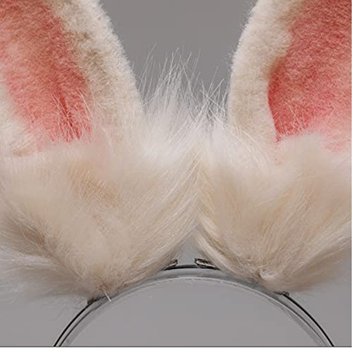 Faylay Bunny Ear Women Rabbit Ear Faux Fur Headband Cosplay Headwear - color: Rbte-pink