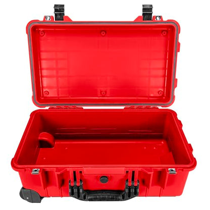 Eylar 22" Carry-On Travel Roller Gear, Camera, Drones, Tools, Equipment Hard Case Waterproof with Foam (Red) - color: Red