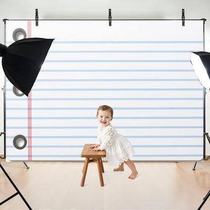 5x7ft Photography Backdrop School Backdrop Notebook Paper Welcome First Day Composition Classroom Photo Backdrop Photography Background for Photoshoot Portrait Video Party Photo Studio Prop Booth - color: Color8
