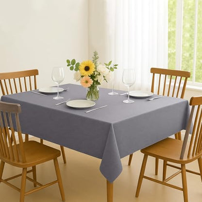 Tablecloths 60x102 Inches Textured Fabric,Natural Water Resistant Spill Proof Table Cloth Table Covers for Dining, Wedding and Parties，Grey - color: Grey, size: 60" x 102" (Rectangular)