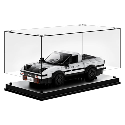 Model Car Display Case, Acrylic Showcase for Speed Champion, Parking Garage Compatible Toy Models Blocks, Dustproof with Light (7.6 x 3.7 x 3.3 Inches, Case Only)