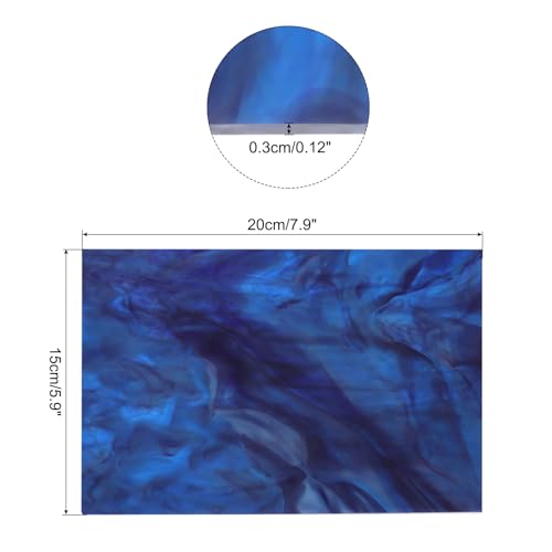 MECCANIXITY Stained Glass Sheet Mosaic Tile 7.9 Inch x 5.9 Inch Midnight Blue Stained Glass Sheets for Crafts DIY, Art Project - color: Midnight Blue