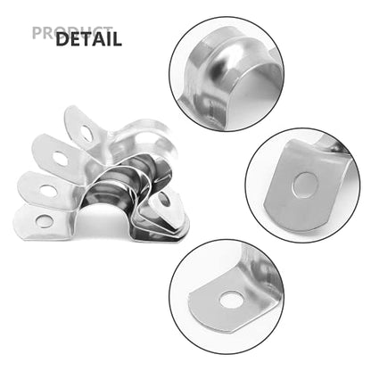 20Pcs 5/8 Inch Stainless Steel Conduit Clamps, Two Hole Strap U Bracket Rigid Pipe Strap Metal U Clamp Conduit Strap Tension Clips U-tube Clamp Heavy Duty - size: 5/8 inch / 16 mm