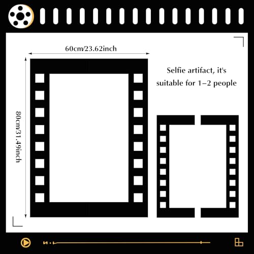 Beeveer Upgraded 32 x 24 Inch Large Photo Booth Props Picture Frame Vintage Photo Frame Friends Selfie Props for Wedding Mexico Birthday Bachelorette Graduation Party Supplies (Filmstrip Style) - style: Filmstrip Style
