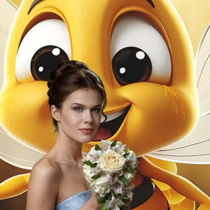 Honey bee Backdrop Background for Photography 5x7ft Photobooth Professional Photo Backdrop Curtains Video Photography Studio Photo Backgrounds Banner Booth Background Screen Parties - color: Honey Bee