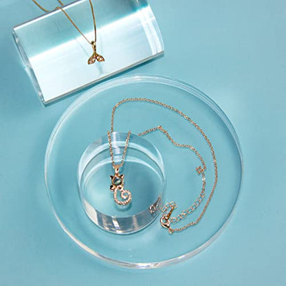 Clear Polished Acrylic Cube Cylinder Round Photo Props, Transparent Solid Acrylic Display Blocks for Photography Boutique Jewelry Cosmetic Crafts Closet Show, 4 Pcs (Transparent Cylinder) - color: Transparent Cylinder