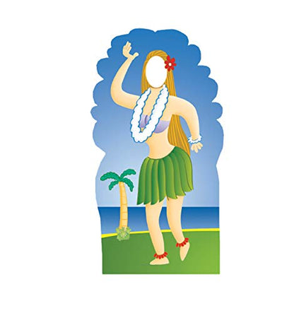 Cardboard People Hula Girl Stand-in Life Size Cardboard Cutout Standup - color: Hula Girl