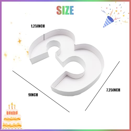 Charcuterie Cardboard Number Fillable Shaped Treat Decorative Box Anniversary Birthday Table Centerpiece (3 Style, 9inch) - size: 9inch, style: 3 Style