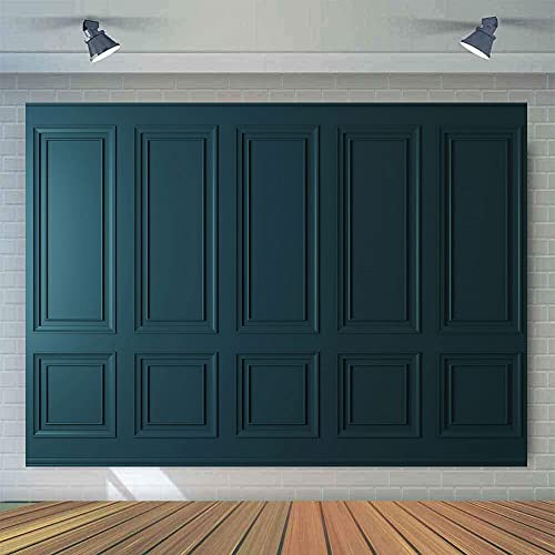7x5FT Empty Room Wooden Wall Photo Backdrop Photography Blue Minimalist Simple Fashion Interior Wall Classic Vintage Elegant European Photography Wedding Background Studio Props BJCCEM287 - size: 7x5ft