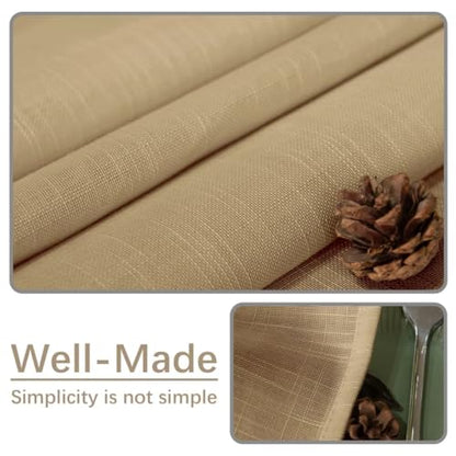 Natural Linen Rectangle Tablecloth, Slubby Textured Fall Lightweight Table Cloth 60 x 84 Inch, Water Resistant Stain Resistant Farmhouse Burlap Table Cover for Kitchen Dining Room, Taupe - color: Taupe, size: 84" x 60" (Rectangular) (1 Pack)