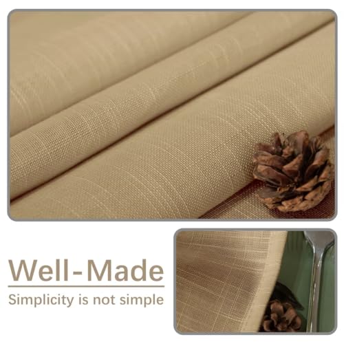 Natural Linen Rectangle Tablecloth, Slubby Textured Fall Lightweight Table Cloth 60 x 102 Inch, Water Resistant Stain Resistant Farmhouse Burlap Table Cover for Kitchen Dining Room, Taupe - color: Taupe, size: 102" x 60" (Rectangular) (1 Pack)