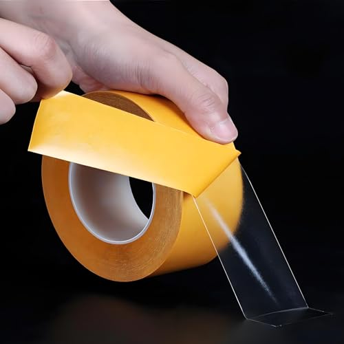 Ultra-Thin Clear Double Sided Adhesive Tape 2 Inch x 85FT Heavy Duty Two Side Strong Sticky Mounting Tape, for DIY Arts & Crafts, Rug Non-slip, Anti Cat Scratch, Paste Wall Decoration, CNC Woodworking - size: 2-Inch x 85 Feet