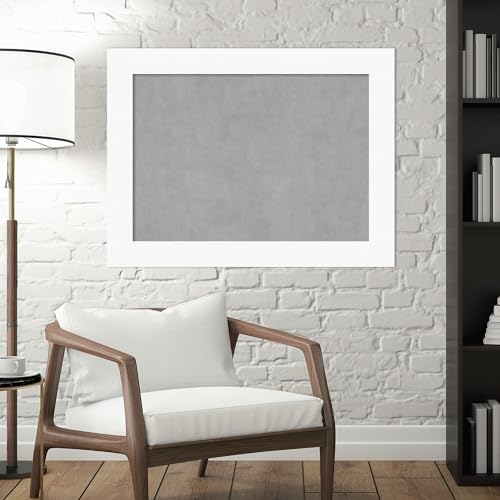 Amanti Art White Framed Magnetic Board 25x33 Medium Vision Board for use with Magnets, 100% Metal Sheet to Display Items as Office Decor or for Home Organization in mudroom, Kitchen or Kids Room - color: Basic White, size: 33"W x 25"H