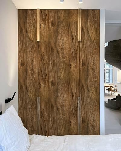 Erfoni Wood Contact Paper Faux Wood Peel and Stick Wallpaper 17.7inch x 394inch Brown Wallpaper Peel and Stick Wood Vinyl Wrap for Countertop Wood Grain Contact Paper Brown Self Adhesive Wall Paper - color: Brown Wood, size: 17.7" x 394"