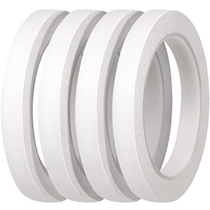 Thin Double Sided Tape for Craft,Card Making,Gift,Scrapbooking and Office School Stationery Supplies,Tear-by-Hand, Paper Backing (4Rolls,1/2 Inch x 32 Yards Per Roll) - size: 1/2 inch
