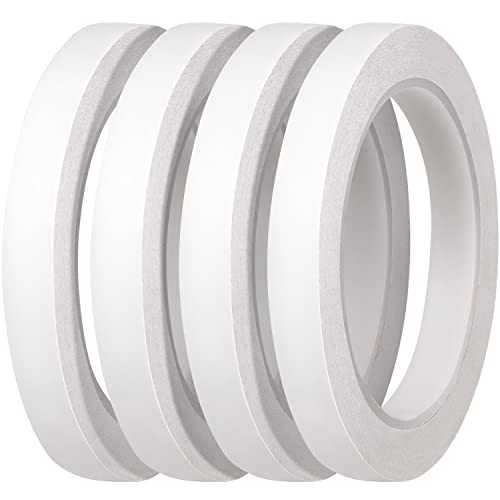 Thin Double Sided Tape for Craft,Card Making,Gift,Scrapbooking and Office School Stationery Supplies,Tear-by-Hand, Paper Backing (4Rolls,1/2 Inch x 32 Yards Per Roll) - size: 1/2 inch