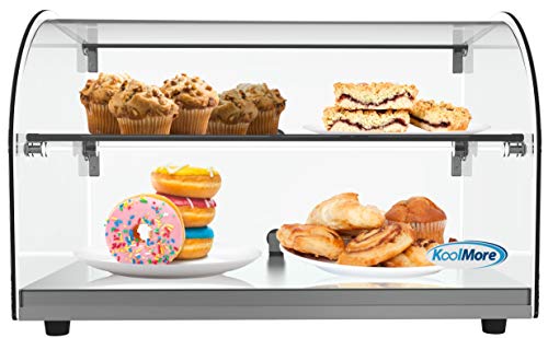 KoolMore - DC-2C 22" Commercial Countertop Bakery Display Case with Front Curved Glass and Rear Door - 1.5 cu. ft. - size: 22 in. - 2 Shelves