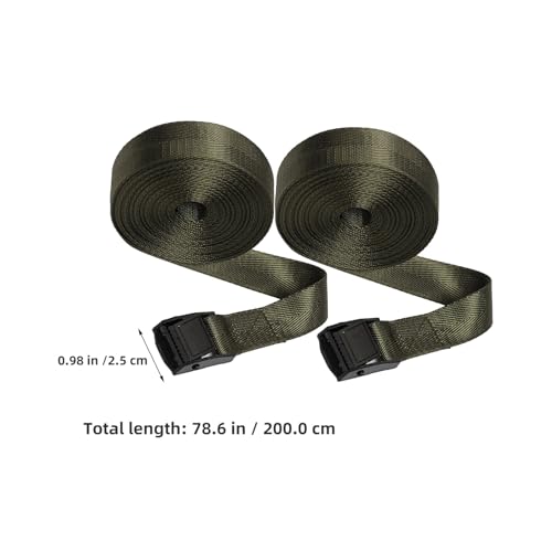 4pcs Outdoor Camera Strap Kit, 2.5cm Width by 2m Length Nylon Webbing Buckle Tie-down Belts for Hunting and Photography, Universal Cargo Lashing and Tool Mounting, Military Green