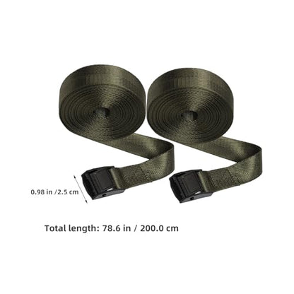 4pcs Outdoor Camera Strap Kit, 2.5cm Width by 2m Length Nylon Webbing Buckle Tie-down Belts for Hunting and Photography, Universal Cargo Lashing and Tool Mounting, Military Green