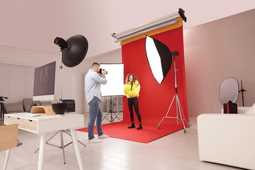 Denny Manufacturing - Seamless Paper Backdrop for Photography, Red Seamless Paper Roll (53 in x 36 ft) Includes Free Roll Black Gaffer Tape (2 in x 13 ft) - color: Red, size: 53 in x 36 ft