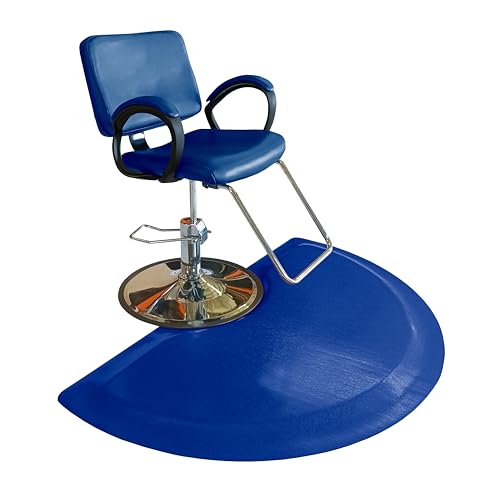 Rhino Mats, Rhino Hide Salon Mat, Non-Slip Standing Cushioned Comfort Anti-Fatigue Mat for Salon, Barbershop, or Spa (Blue Semi-Circle, 3' x 5' x 1/2") - color: Blue Semi-circle, size: 3' x 5' x 1/2"