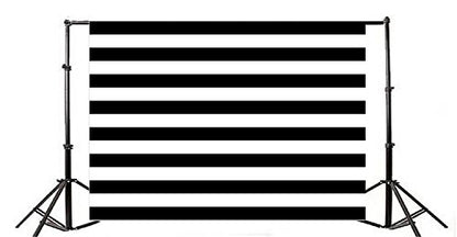 AOFOTO 5x3ft Black and White Striped Pattern Wallpaper Photography Backdrop Streak Textured Background Birthday Party Decoration Photo Studio Props Baby Shower Banner Kid Newborn Back Drape Wallpaper - size: 5x3ft