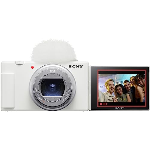 Sony ZV-1 II Vlog Camera with 4K Video & 20.1MP for Content Creators and Vloggers White ZV-1M2/W Bundle with Deco Gear Case + Extra Battery + 64GB Memory Card + HDMI Micro Cable + Accessories Kit - color: White, style: w/ Extra Battery Kit