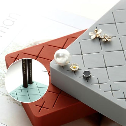 Silicone Lipstick Holder 18+6 Slots, Cosmetic Organizer Stand Square Makeup Display Case for Brush Lip Eye Stick Nail Polish Brushes Eyebrow, Premium Cosmetic Organizer-Grey - color: Grey