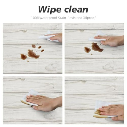 Wood Texture Background Oval Table Cloth Cover Fitted Tablecloth with Elastic Edge Tablecloths Washable Cloths for Parties, Restaurants, Gatherings, Fits 48"x80" Oval TablesStyle 121 - color: Wood Texture -10, size: 80" x 48" (Oval)