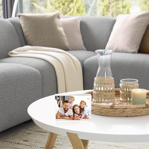 10 Pack Mini Acrylic Picture Frames 2.5 x 3.5 Inch Clear Acrylic Business Card Frame Double Sided Magnetic Photo Block Frames Wallet Size Desktop Display Stand for Office Home - size: 2.5"X3.5"