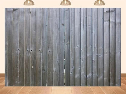 10x8ft Fabric Gray Wooden Plank Fence Backdrop Vertical Wood Grain Texture Background for Farm Shoots, DIY Craft Photography, Outdoor Portraits Photo Shoot Studio Props - size: 10X8ft