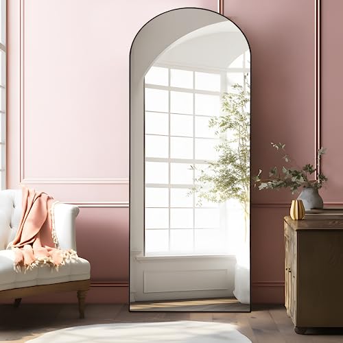 NeuType Arched Full Length Mirror, 67”x30”, Large Full Body Mirror with Aluminium Metal Frame, Shatter Protection, Wall-Mounted Mirrors for Living Room or Dressing Room- Black（Arched） - color: Black (Arched), size: 67"L x 30"W