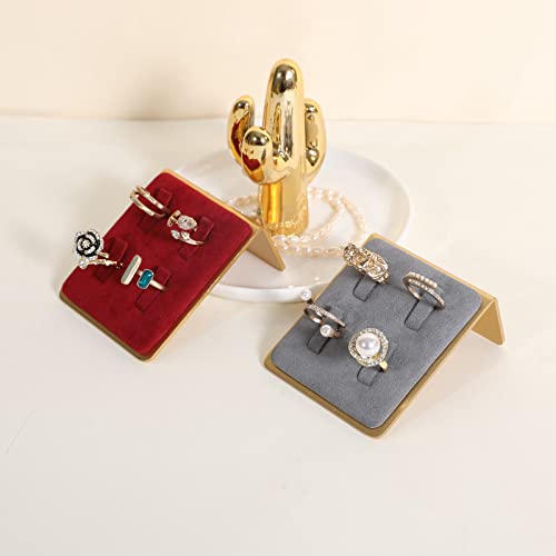 Grey jewelry ring display holder, single cute ring holder for men, ring holder and organizers【Velvet Ring Holder-Grey 】 - color: Gray