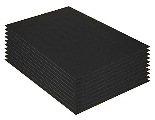 Mat Board Center Premium Black Foam Core Board - 18x24 Inches, 3/16" Thick - 10 Pack, Acid-Free - Ideal for Mounting, Crafts, Art, and Presentations - color: Black, size: 18x24