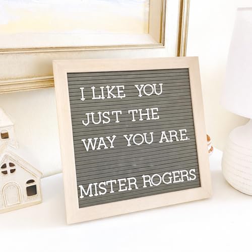 Pearhead Felt Wooden Letterboard Set - Ideal Photo Sharing Prop for Baby Announcements, Milestone Keepsake, Custom Message Board and Shower Gift - Includes 188 Letters, Numbers, and Symbols - 10" x 10" Gray - color: Gray Felt Letterboard