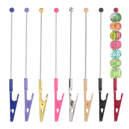 PATIKIL Long-Tailed Alligator Clamp, 8 Pcs 5.3 inch/135mm Metal Wire Alligator Clamp Beadable Alligator Photo Clips for Picture Note Menu Memo DIY Decor Crafts, Multicolor - color: Multicolor