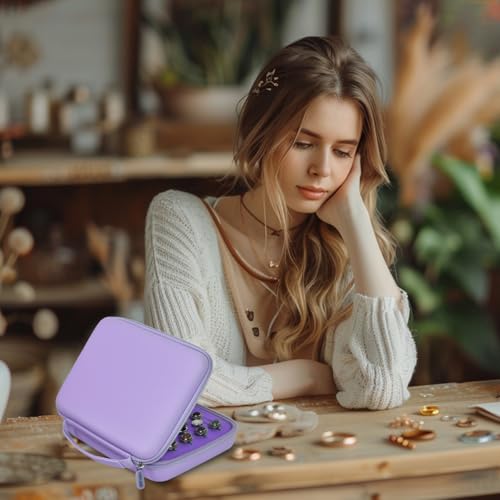 GWCASE Ring Organizer Storage Case - Jewelry Ring Display Collector Box with 42 Slots. Rings Tray Holder Showcase Fits for 50+ Rings, Earrings, Brooches and Cufflinks (Box Only)-Purple - color: purple