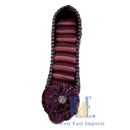 Ring Holder High Heel Shoe Design Fashion Jewelry Organizer Display Birtyday Gift (Plum) - color: Plum