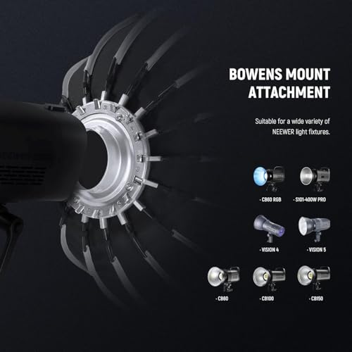 NEEWER Basics Parabolic Softbox Kit, 26"/65cm Bowens Mount Soft Box with Light Diffusers for Studio Photography Video Recording Streaming Lighting Compatible with Godox Compatible with Aputure, NS37P - style: 26"/ 65cm Parabolic