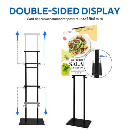 Floor Poster Board Stand, Double-Sided for Board & Foam Sign, Adjustable Metal Sign Holder, Height Up to 82Inches Poster Stand for Display Pedestal Sign Stand (2 Pack Poster Stand) - size: 2 Pack Poster Stand