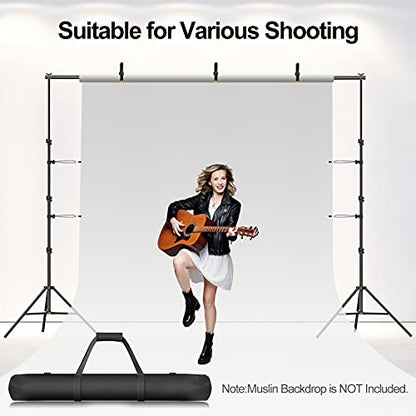 Photo Backdrop Stand, 8.5 x 10 ft Back Drop Adjustable Stands, Photography Background Support System Kit with Carry Bag, Clips and Clamps for Photo Video Studio, Parties, Wedding - size: 8.5×10ft