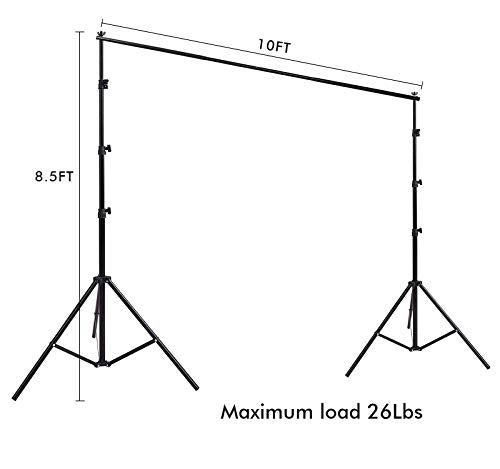 HYJ-INC Photography Umbrella Lighting Kit with 85w Led Bulb,Muslin Backdrop (White Black), Backdrop, Clips Clamp,8.5 * 10ft Photo Background Photography Stand System for Photo Video Studio Shooting