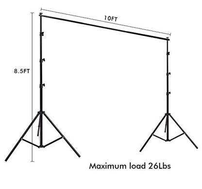 HYJ-INC Photography Umbrella Lighting Kit with 85w Led Bulb,Muslin Backdrop (White Black), Backdrop, Clips Clamp,8.5 * 10ft Photo Background Photography Stand System for Photo Video Studio Shooting