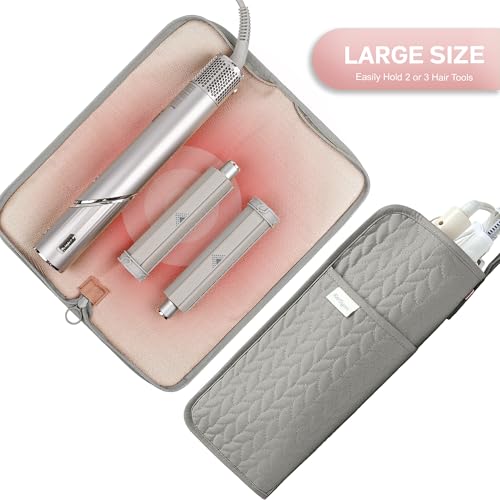 KarSyon Hot Tools Organizer Heat Resistant Mat Case Hair Tools Holder Travel Bag Portable Hair Styling Tools Cover Pouch for Curling Iron,Flat Iron,Hair Straightener (Grey) - color: Grey