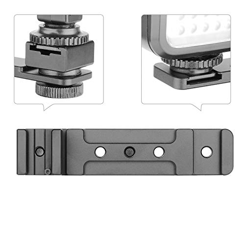 ChromLives Hot Shoe Extension Bar Mount, Cold Shoe Extension Flash Bracket, Dual Straight Mount Flash Bracket Compatible with Nikon Canon Sony Olympus DSLR Camera Camcorder DV - color: Camera flash bracket